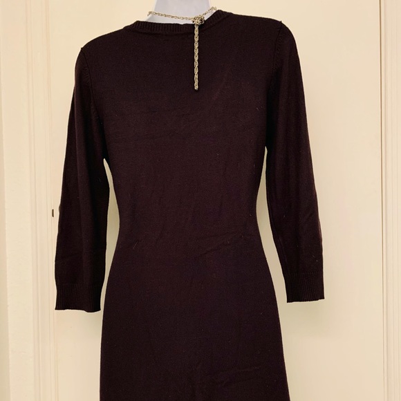 V Neck Purple Tunic Sweater - Picture 2 of 6